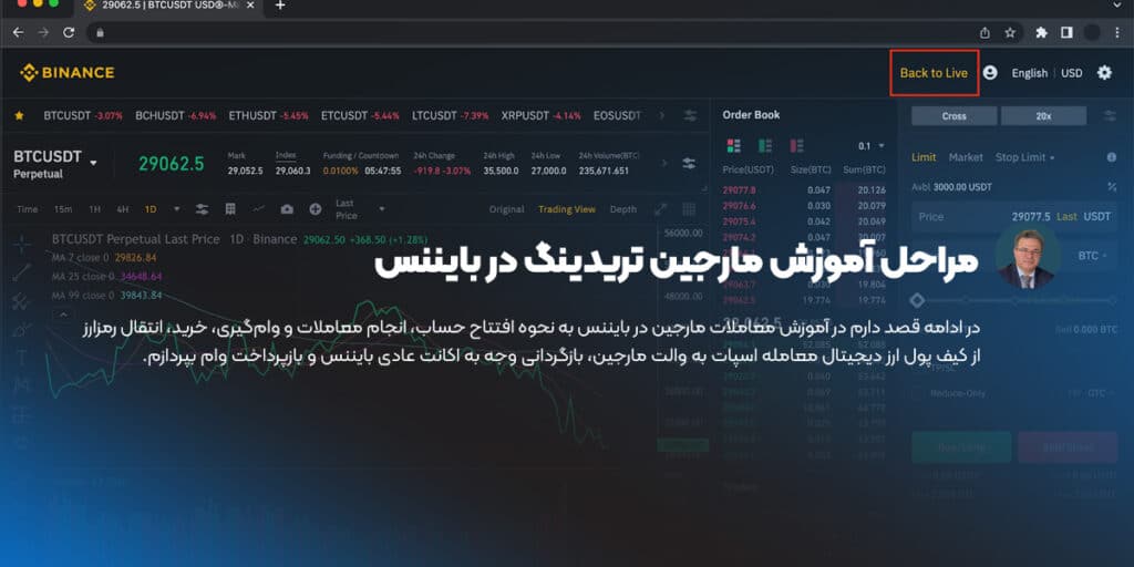 مراحل آموزش مارجین تریدینگ در بایننس